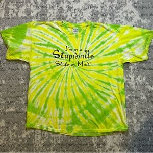 Y2K “Stupidville State of Mind” Tie-Dye Hippie Tee